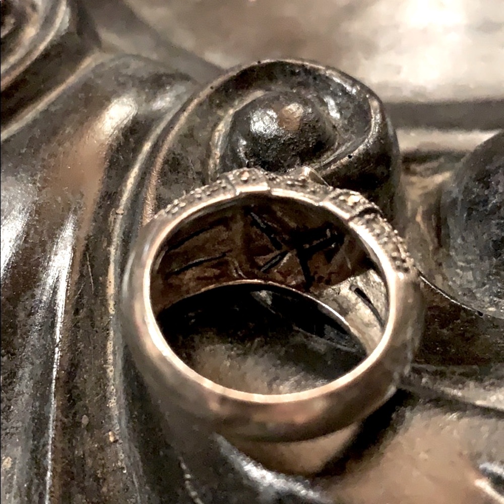 Marchesite ring, beautiful heavy sterling silver - Picture 4 of 7
